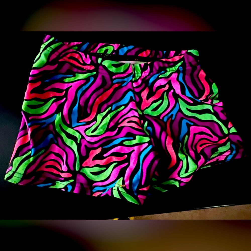 Kids Neon Zebra Print Shorts - Multicolor